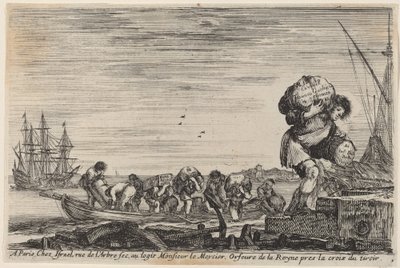 Titelsida för utsikt över havets hamnar, 1647. av Stefano della Bella