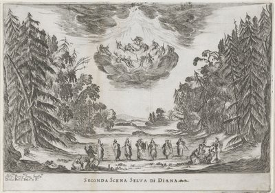 Andra scen: het bos van Diana Andra scenen av Dianas skog (titel på objekt) Liberetto ter ere van de bruiloft van Ferdinando II de