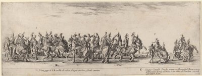 Tjugo sidor och fem turkiska hästar, 1633. av Stefano della Bella