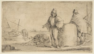 Två sjömän med en bal varor, ca. 1662. av Stefano della Bella