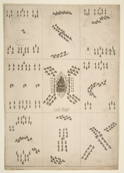 Diverse figurer av hästbalett, 1652. av Stefano della Bella