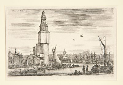 Utsikt över Amsterdam, ur serien Utsikter över hamnar av Stefano della Bella