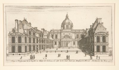 Utsikt och perspektiv av kapellet och huset i Sorbonne av Stefano della Bella