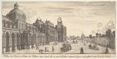 Utsikt över kupolen på Tuilleripalatset, från Olika vyer av anmärkningsvärda pla..., 1649-51. av Stefano della Bella