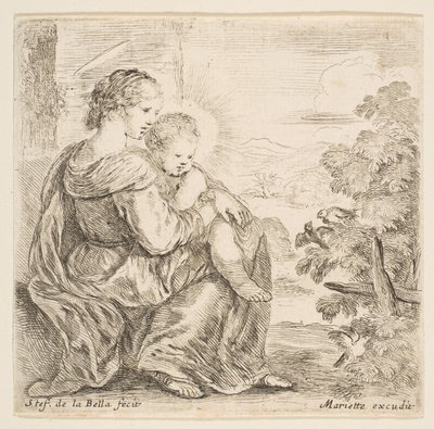 Jungfru och Kristusbarn, 1641. av Stefano della Bella