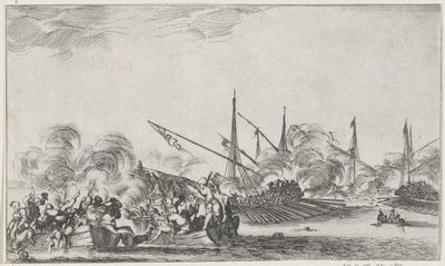 sjöslag Maritime föreställningar (serietitel) Suite de huit marines (serietitel) av Stefano della Bella