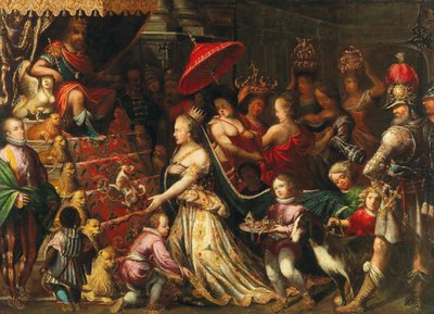 Kung Salomo tar emot drottningen av Saba, ca 1640-1645. av Stephan Kessler