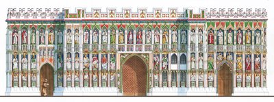 Bildskärm i Exeter Cathedral, ca 1480-1538 (bläck och akvarell på papper) av Stephen Conlin
