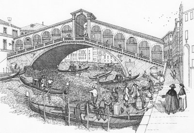 Rialtobron, Venedig på 1700-talet av Stephen Conlin