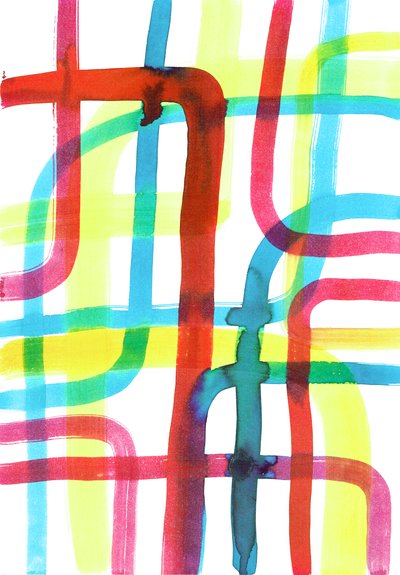 Intersection, 2016 (tusch på papper) av Stephen Dow