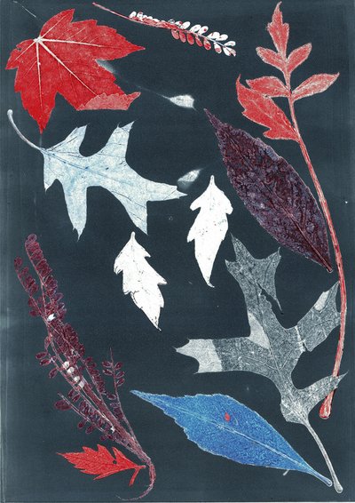 Jol X, 2017 (monoprint på papper) av Stephen Dow