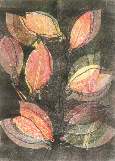 Midnight Garden V, 2015 (monoprint på papper) av Stephen Dow