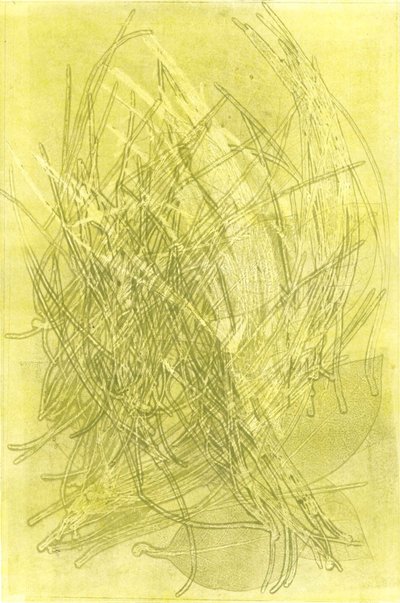 Summer Garden V, 2015 (monoprint på papper) av Stephen Dow