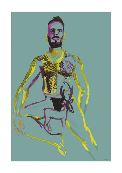 Horns gud, 2023 (digital) av Stephen Dow