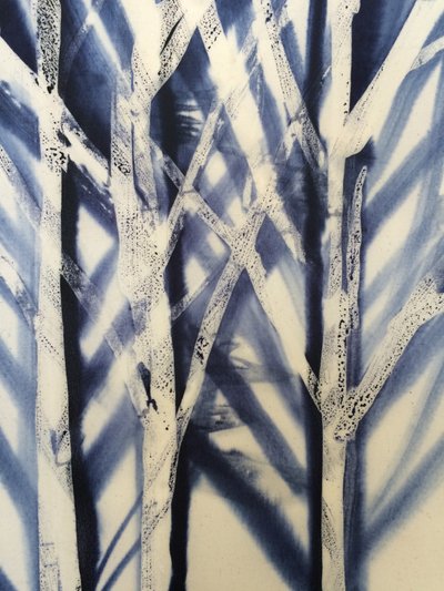 Tree II, 2016 (vax på tyg) av Stephen Dow