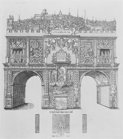 En triumfbåge, graverad av William Kip, 1604 av Stephen Harrison