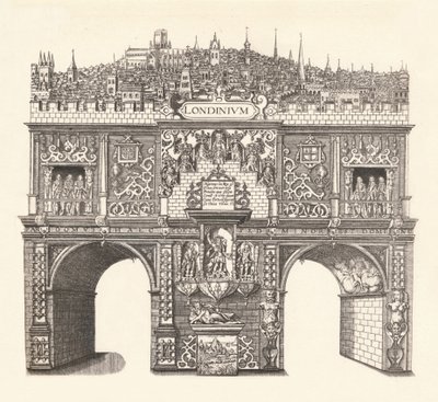 Triumfbåge uppförd för att hedra King Jamess inträde till och passage genom London, 1604, av Stephen Harrison