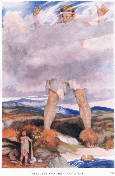Herkules och jätten Atlas av Stephen Reid