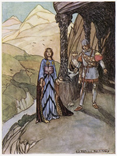 Illustration för Siegfried the Dragon-Slayer (färg litho) av Stephen Reid