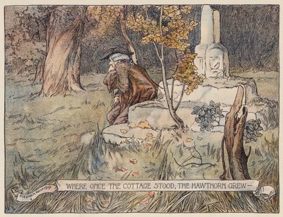 Illustration till The Deserted Village av Oliver Goldsmith (färglitografi) av Stephen Reid
