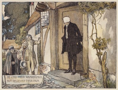 Illustration till The Deserted Village av Oliver Goldsmith (färglitografi) av Stephen Reid