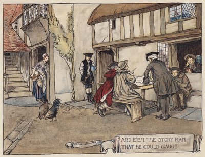 Illustration till The Deserted Village av Oliver Goldsmith (färglitografi) av Stephen Reid