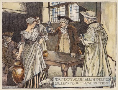 Illustration till The Deserted Village av Oliver Goldsmith (färglitografi) av Stephen Reid