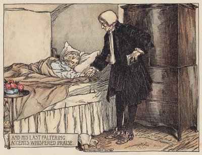 Illustration till The Deserted Village av Oliver Goldsmith (färglitografi) av Stephen Reid