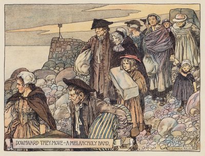 Illustration till The Deserted Village av Oliver Goldsmith (färglitografi) av Stephen Reid