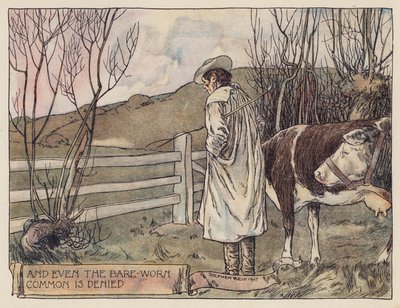 Illustration till The Deserted Village av Oliver Goldsmith (färglitografi) av Stephen Reid
