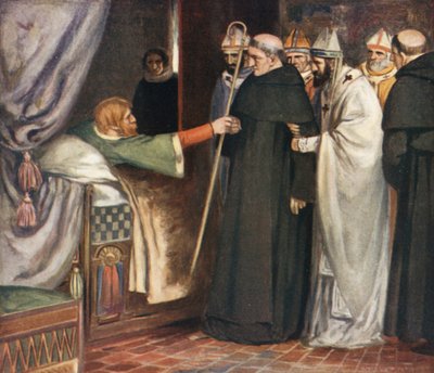 Sankt Anselm vägrar ärkebiskopsrådet (färg litho) av Stephen Reid