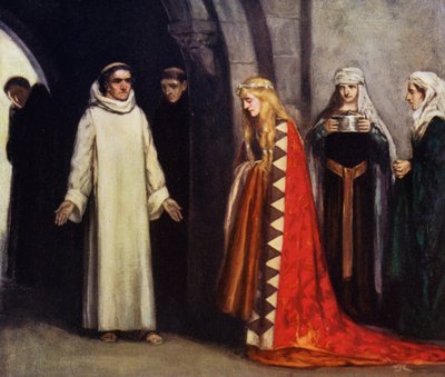 Sankt Bernard och hans syster Hombeline (färg litho) av Stephen Reid