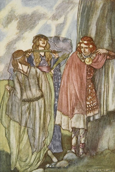 The Fairy Swan-Maidens, illustration från "Cuchulain, The Hound of Ulster", av Eleanor Hull (1860-1935) av Stephen Reid