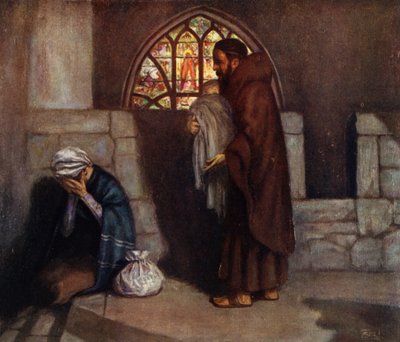 The First Brother of Charity, Saint John of God (färg litho) av Stephen Reid