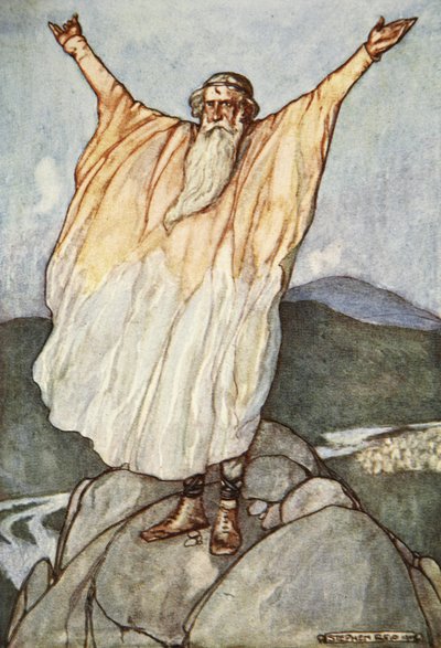 "The Moment of Luck is come", illustration från "Cuchulain, The Hound of Ulster", av Eleanor Hull (1860-1935) av Stephen Reid