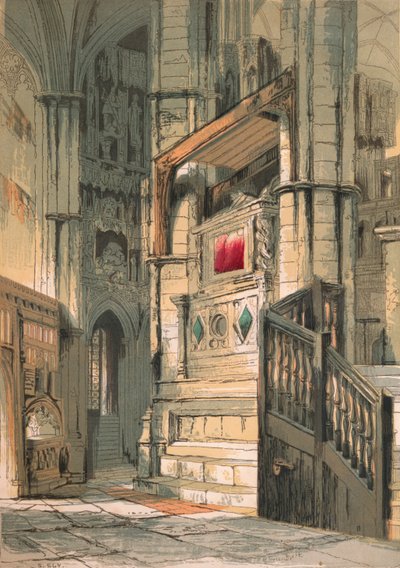 Westminster Abbey. Körens södra gång, 1845 av Stephen Sly