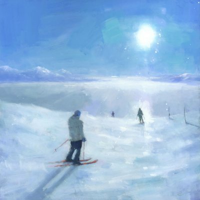 Skidåkning i Sunny Mountain av Steve Mitchell