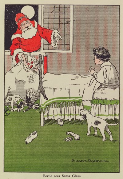 Bertie ser jultomten, bokillustration av Stuart Barker