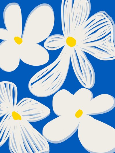 Glada vita blommor av Studio Palette