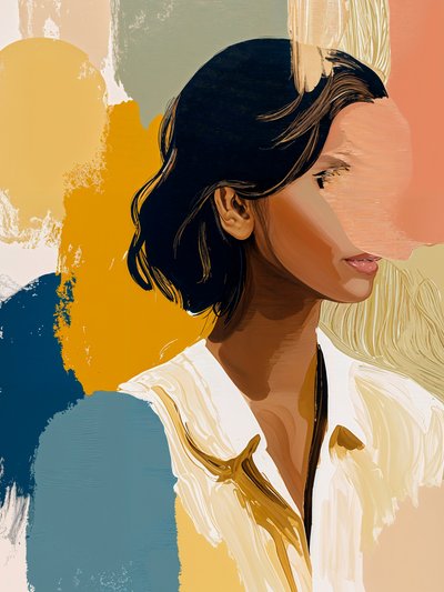 Färgglatt abstrakt porträtt av Studio Palette