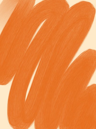 Abstrakt målning med orange penseldrag av Studio Palette