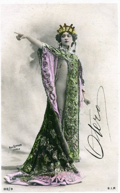 Den vackra Otero, vykort tidigt 1900-tal. (Foto) av Studio Reutlinger