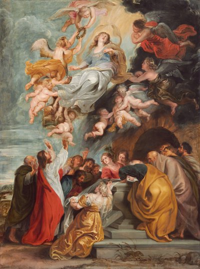 Jungfruns antagande av Studio of Sir Peter Paul Rubens