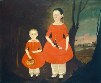 Systrar i rött, ca. 18401850. av Sturtevant J. Hamblin