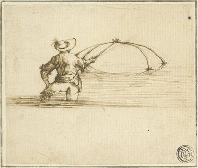 Fiskare med nät av Style of Jacques Callot