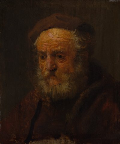 Studiechef för en gammal man. av Style of Rembrandt