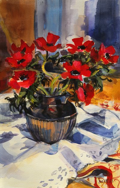 Röda anemoner, 1994, av Sue Wales