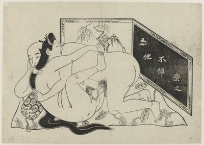 Erotisk show Hana ni Yosurukyo (serietitel) av Sugimura Jihei (attributed to)