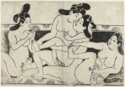 Erotisk show Hana ni Yosurukyo (serietitel) av Sugimura Jihei (attributed to)