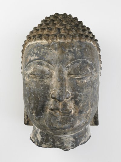 Buddhas kolossala huvud av Sui Dynasty Chinese School